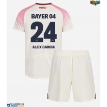 Otroški Nogometni dresi Bayer Leverkusen Aleix Garcia #24 Gostujoči 2025-26 Kratek Rokav (+ Kratke hlače)